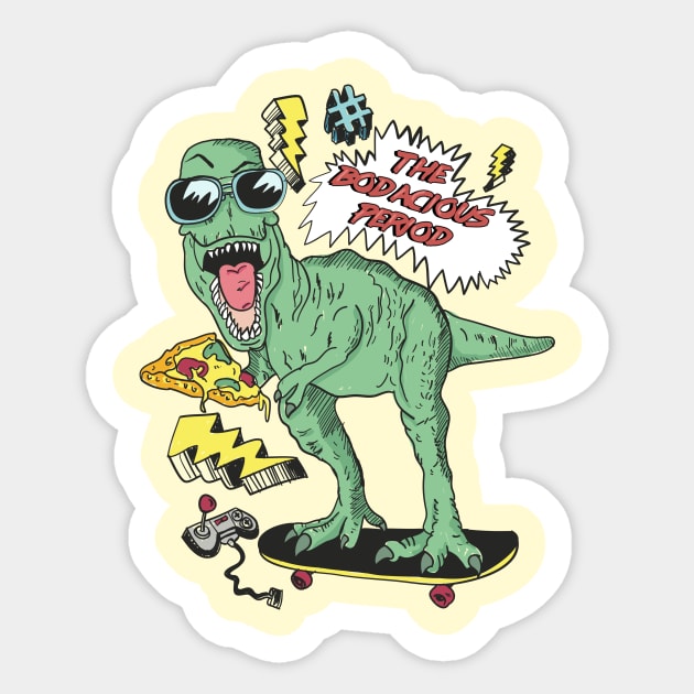 The Bodacious Period Of The Eighties Sticker by LittleBunnySunshine